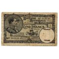 1930 Belgium 5 Franc, Signature Hautain Stacquet Pick#97b, centre fold hole