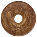 1941 East Africa 10 Cent, I Mintmark - Mumbai/Bombay India