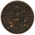 1891 Argentina 2 Centavos