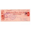 1958 The Standard Bank of South Africa Cheque, Strand Cape, 13 Pounds with Chairman, secretary and T