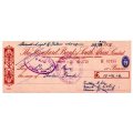 1958 The Standard Bank of South Africa Cheque `Light of Islam`, Strand Cape, 13 Pounds with Chairman