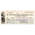 1908 The Standard Bank of South Africa Limited Ladismith (Cape Colony) Cheque, 35 Pounds 19 Shilling