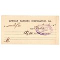 1911 African Banking Corporation Limited Oudtshoorn Withdrawal receipt, 2 Pounds 6 Shillings