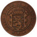 1860 A Luxembourg 10 Centimes, Mintmark Type 2, 900K Minted