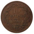 1860 A Luxembourg 10 Centimes, Mintmark Type 2, 900K Minted