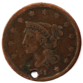 1841 United States Large Cent, holed