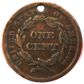 1841 United States Large Cent, holed