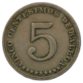1929 Panama 5 Centésimos, 500k Mintage