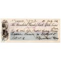 1912 The Standard Bank of South Africa Limited Ladismith (Cape Colony) Cheque, 18 Pounds 0 Shilling