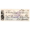 1908 The Standard Bank of South Africa Limited Ladismith (Cape Colony) Cheque, 2 Pounds 1 Shilling 2