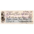 1912 The Standard Bank of South Africa Limited Ladismith (Cape Colony) Cheque, 7 Pounds 4 Shilling 3