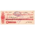 1911 African Banking Corporation Limited Cheque Oudtshoorn, 3 Pounds 15 Shillings 7 Pence