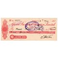 1911 African Banking Corporation Limited Cheque Oudtshoorn, 5 Pounds