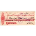 1911 African Banking Corporation Limited Cheque Oudtshoorn, 128 Pounds 8 Shillings 8 Pence