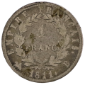 1811-B France 1 Franc Rouen Mint, 252662 Minted