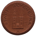 1921 German City of Altenburg (Federal state of Thuringia) Porcelain 50 Pfennig, 5700 Minted
