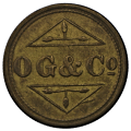 Unissued O.G. & Co (Osborne, Garret & Co) Barber Check Token 2 Shillings