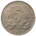 1928 Canada 5 Cents KM#29