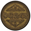 Unissued O.G. & Co (Osborne, Garret & Co) Barber Check Token 2/6 Shillings