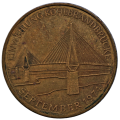1974 German City Hamburg Opening of the Kohlbrand Bridge Copper plated steel Medallion