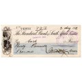 1912 The Standard Bank of South Africa Limited Ladismith (Cape Colony) Cheque, 30 Pounds