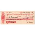 1911 African Banking Corporation Limited Cheque Oudtshoorn, 8 Pounds 1 Pence
