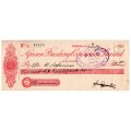 1911 African Banking Corporation Limited Cheque Oudtshoorn, 112 Pounds