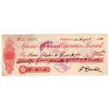 1911 African Banking Corporation Limited Cheque Oudtshoorn, 74 Pounds 14 Shillings 10 Pence