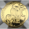 1996 South Africa Natura Gold 1/4 oz Elephant Graded Proof 69 Ultra Cameo by NGC, Mintage of 3740