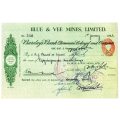 1942 Southern Rhodesia, Barclays Bank - Blue & Vee Mines, Limited Cheque issued for £56 & 6 Shilling