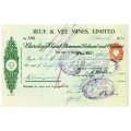 1942 Southern Rhodesia, Barclays Bank - Blue & Vee Mines, Limited Cheque issued for £8 and 4 Shillin