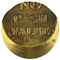 Error No Cash Value Token (clover leaf) off centre stike