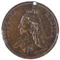 1897 Z.A. Republic Queen Victoria Diamond Jubilee Bronze medallion, rim nicks, Laidlaw: 0798,