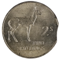 Error 1964 Zambia 2 Shillings clipped planchet