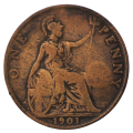 1901 Great Britain 1 Penny, with Counterstamp KM#790