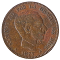 1877 OM Spain 10 Centimes, KM#675