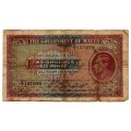 1939 Malta 2 Shillings 6 Pence Pick#11, 5 tiny pinholes