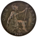 Error 1910 Great Britain 1 Penny KM#794, Die Transfer i.e. Progressive Indirect Design Transfer (Als