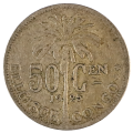 1925 Belgian Congo 50 Centimes (Dutch text) KM#23