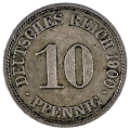 Error 1900-A German Berlin 10 Pfenning, Dot in `9` of date KM#12