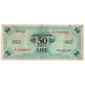 1943-A Italy Allied Military Currency 50 Lire