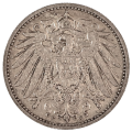 1913-G German Silver 1 Mark, 274k Mintage, Key Date