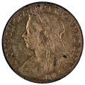 1897 Great Britain Partially plated penny (After mint damage)