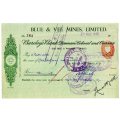 1940 Southern Rhodesia, Barclays Bank - Blue & Vee Mines, Limited Cheque issued for £0, 5 Shillings