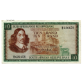 1967 South Africa Type 7 TW De Jongh First Issue replacement R10 `W8`, tear over watermark