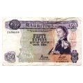 1967 Mauritius 50 Rupees Signature 4 Pick#33c
