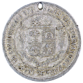 1902 United Kingdom Coronation of King Edward VII and Queen Alexandra, Cradock white metal Medallion