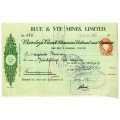 1941 Southern Rhodesia, Barclays Bank - Blue & Vee Mines, Limited Cheque issued for £0, 4 Shillings