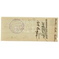 1923 United States, Charlotte The Union National Bank $5 Cheque, Cancelled by Queens College
