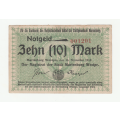 1918 German Stadt Marienburg 10 Mark cancelled